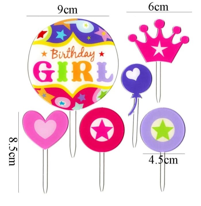 PACK TOPPERS HAPPY BIRTHDAY NIA (6UDS)