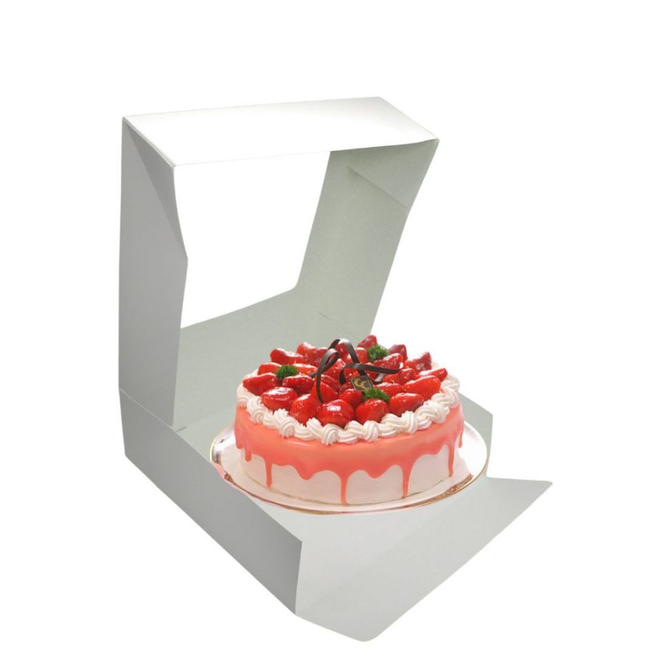 CAJA 28X28X10 CM BLANCA CON VENTANA CUADRADA (15UDS)-decopast