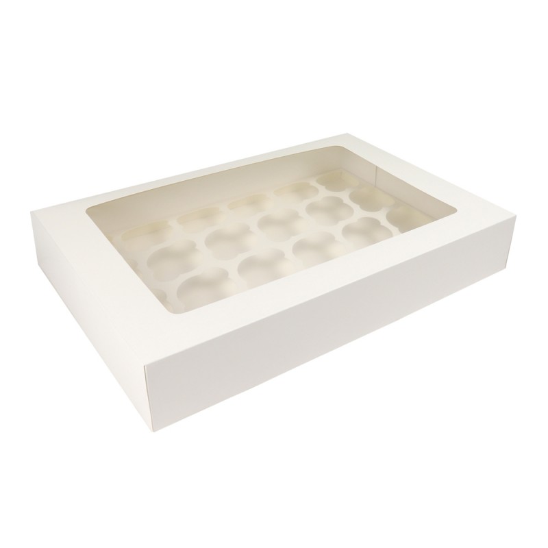 CAJA PARA 24 MINI CUPCAKES BLANCA CON VENTANA (10UDS)Pastry colours