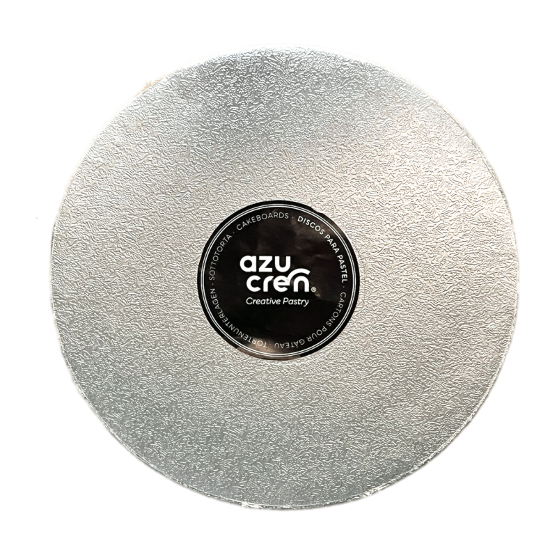 CAKE DRUM REDONDO PLATA 25CM x 1.2cm -azucren