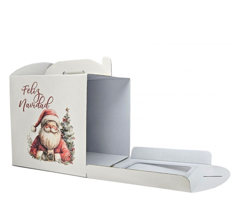CAJA PARA TARTA  25x25x25 cm  FELIZ NAVIDAD (10UDS)-decopast