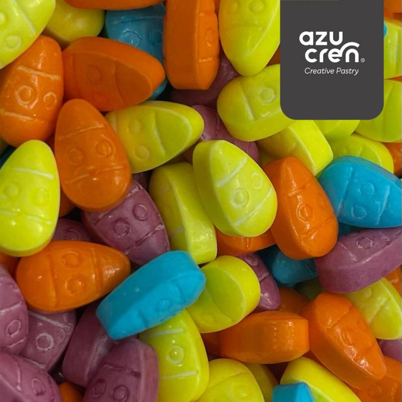 FIGURAS HUEVOS DE PASCUA COLORES DE AZUCAR BOTE 90 GRAMOS-azucren