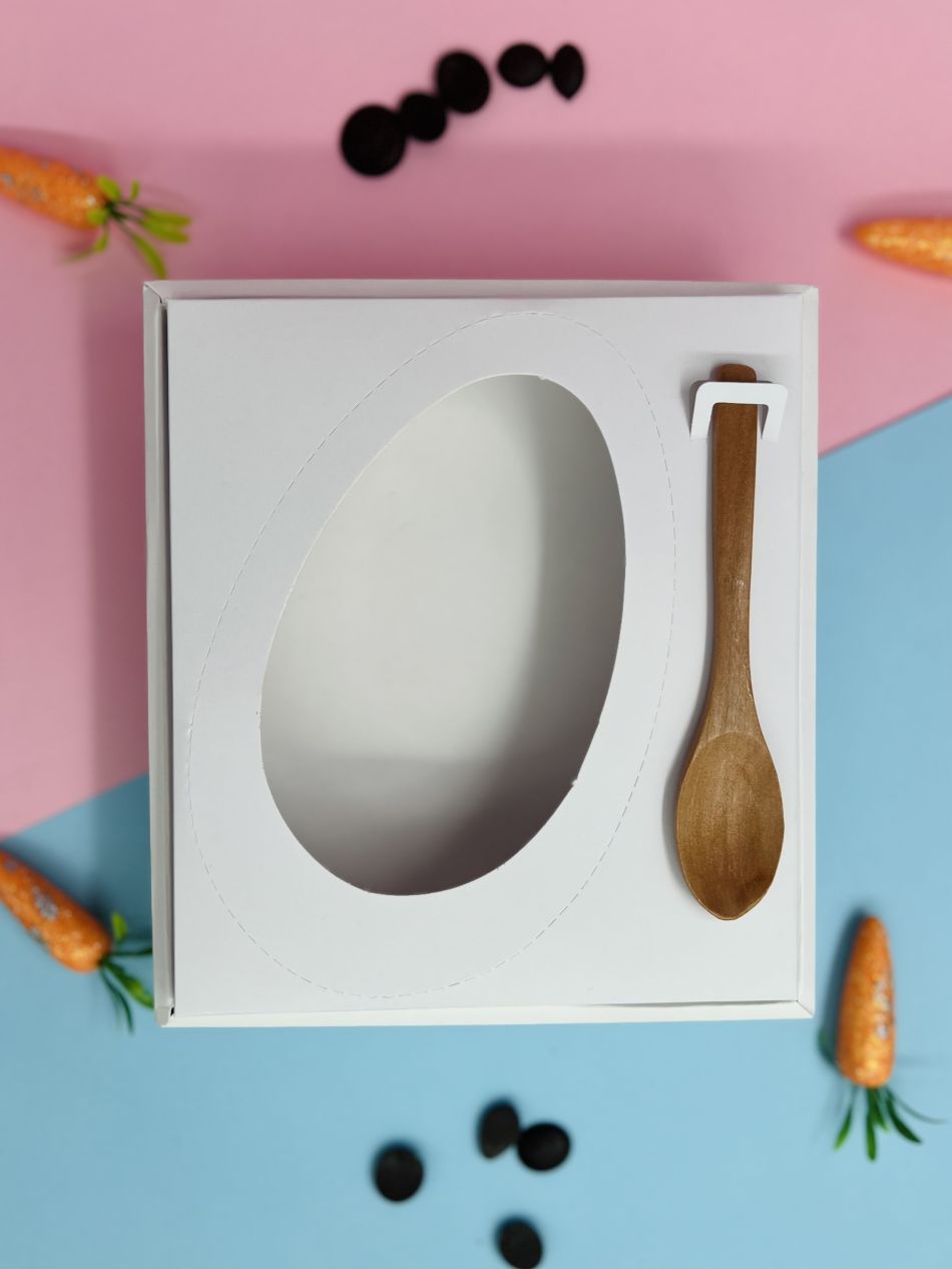 CAJA PARA HUEVO DE PASCUA 250-350GR CON TAPA TRANSPARENTE (10uds) -decopast