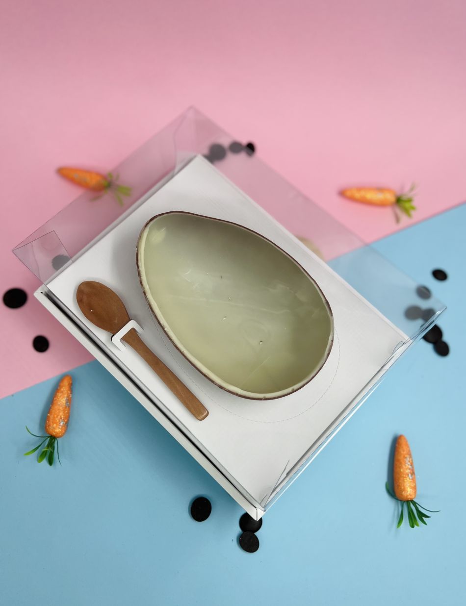CAJA PARA HUEVO DE PASCUA 250-350GR CON TAPA TRANSPARENTE (10uds) -decopast