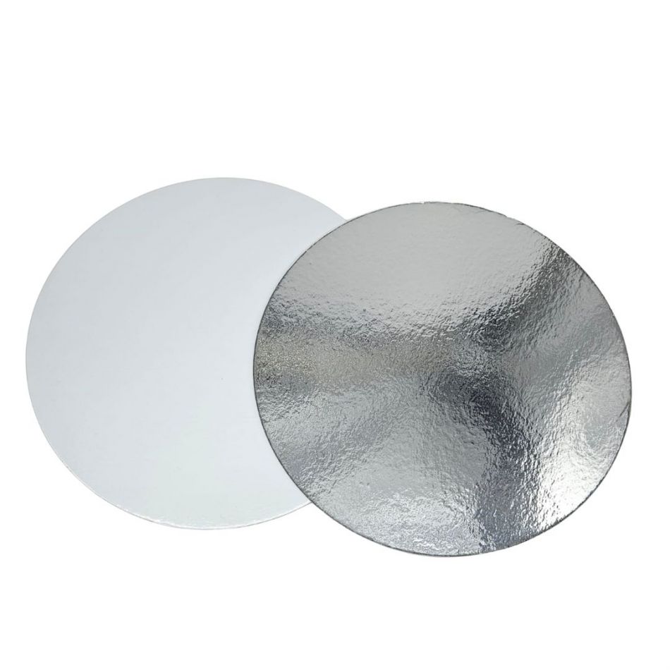 DISCO LISO 20CM X 3MM BLANCO-PLATA (5UDS) decopast