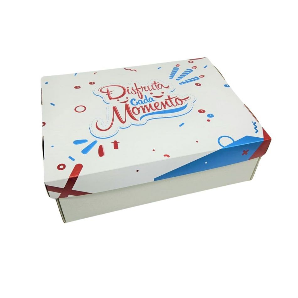 CAJA  30X37x13 CM TAPA Y FONDO MICROCANAL DISFRUTA CADA MOMENTO (10UDS) decopast