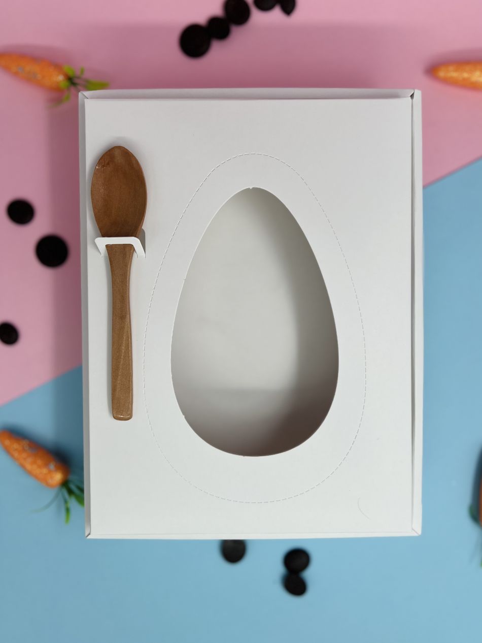 CAJA PARA HUEVO DE PASCUA 500GR CON TAPA TRANSPARENTE (10uds) -decopast