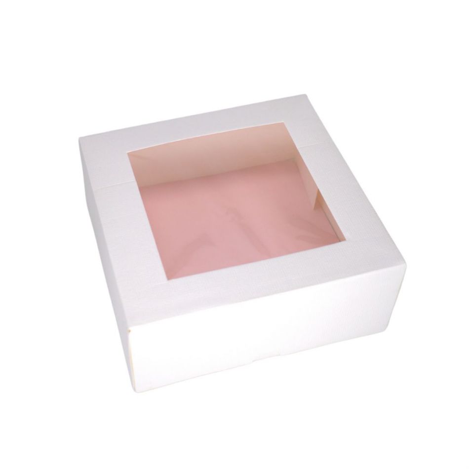 CAJA 18X18X7,5 CON INTERIOR ROSA (10UDS)-decopast