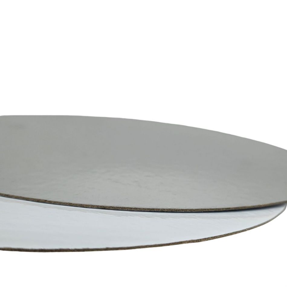 DISCO 18CM X 1MM BLANCO/PLATA (25UDS) decopast