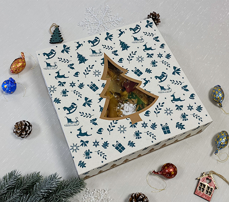 CAJA �RBOL NAVIDAD 24X24X7,5 CM (10UDS)-decopast