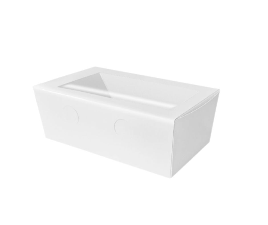 CAJA BLANCA 19,5X11X7,5 CM CON VENTANA (10UDS) decopast