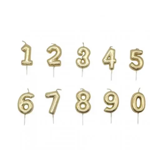 VELA DE NMERO EN ORO 5CM / 10UDS