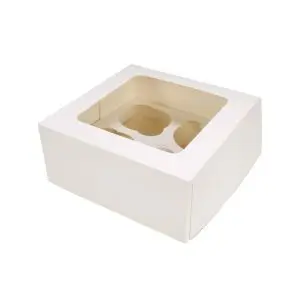 CAJA 4 CUPCAKES BLANCA CON VENTANA (10UDS)Azucren