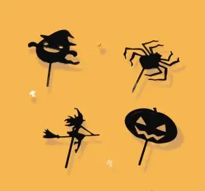 PACK 4 MINI TOPPERS HALLOWEEN NEGRO