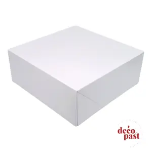 CAJA CUADRADA BLANCA CON TAPA 26X26X10 CM (15UDS)