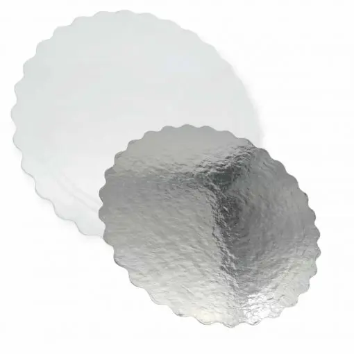 DISCO REVERSIBLE BLANCO/PLATA 18 CM RGIDO 3MM  (5UDS) decopast