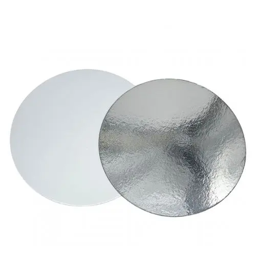 DISCO 24CM X 1MM BLANCO/PLATA (25UDS) decopast