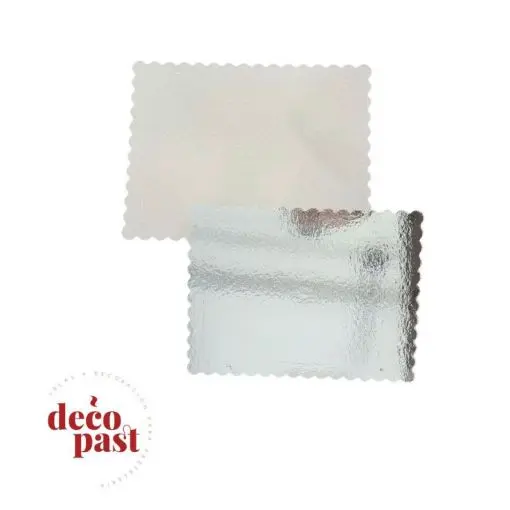 BANDEJA RECTANGULAR 25 X 35 CM REVERSIBLE BLANCO/PLATA GROSOR 3 MM (5uds) -decopast