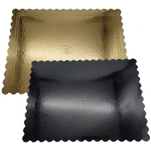 BANDEJA RECTANGULAR 25 X 35 CM REVERSIBLE ORO/NEGRO GROSOR 3 MM (5uds) -decopast