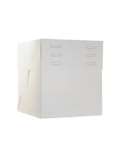 CAJA TARTA BLANCA ALTURA REGULABLE 35 X 35 X 20 A 30 CM. ALTURA (10uds) Azucren