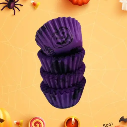 CPSULAS CUPCAKES MORADO HALLOWEEN (100UDS)-decopast