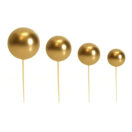 SET 20 BOLAS DECORATIVAS ORO  (4 TAMAOS) -azucren