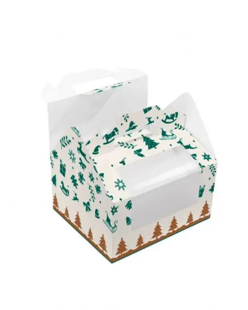 CAJA NAVIDAD 18x15,5x10CM CON ASA Y VENTANA (10UDS)-decopast