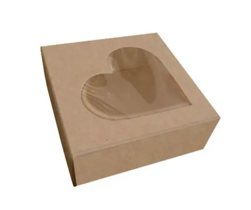 CAJA KRAFT C/VENTANA CORAZON 10X10X3,5 CM (10UDS)-decopast