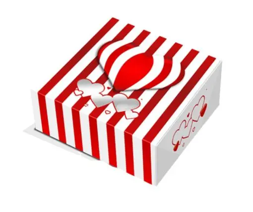 CAJA SAN VALENTIN RAYAS ROJAS 28X28X7,5CM (10UDS) decopast