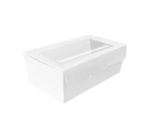 CAJA BLANCA 19,5X11X7,5 CM CON VENTANA (10UDS) decopast