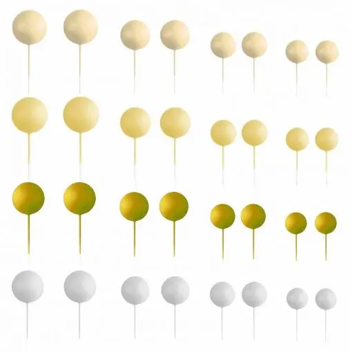 SET 32 BOLAS DECORATIVAS MIX AMARILLO -azucren