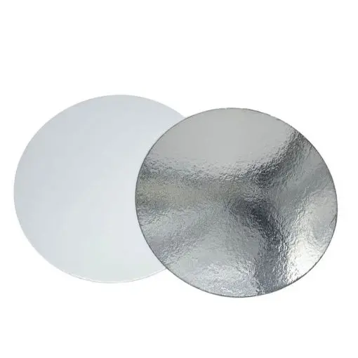 DISCO  20CM X 2MM BLANCO/PLATA (25UDS) decopast