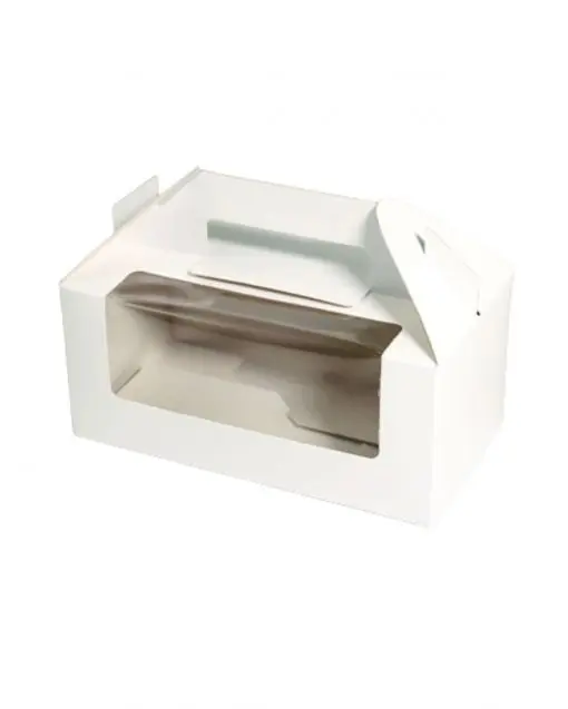 CAJA BLANCA 22X10X12 CM CON VENTANA (10UDS)-decopast